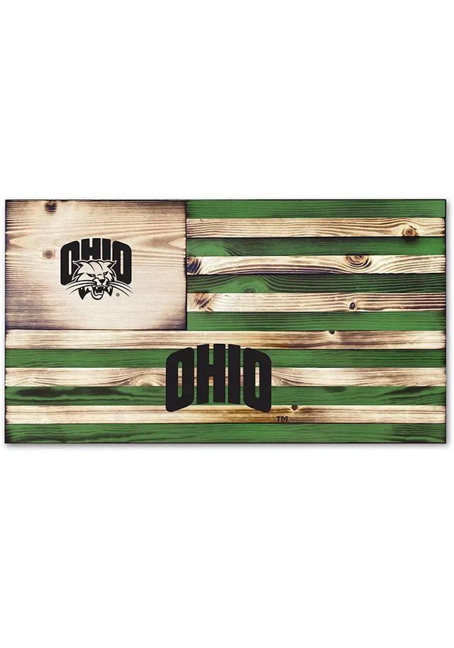 Jardine Associates Ohio Bobcats Wood Etched Flag Sign