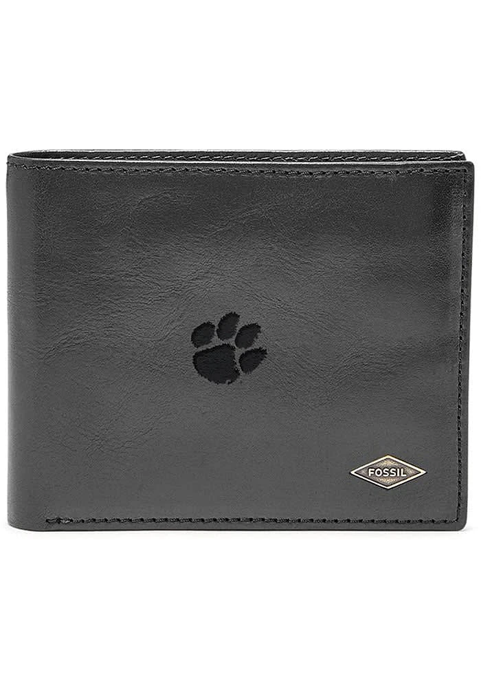 Clemson Tigers Leather FlipID Mens Bifold Wallet