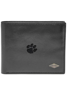 Clemson Tigers Leather FlipID Mens Bifold Wallet