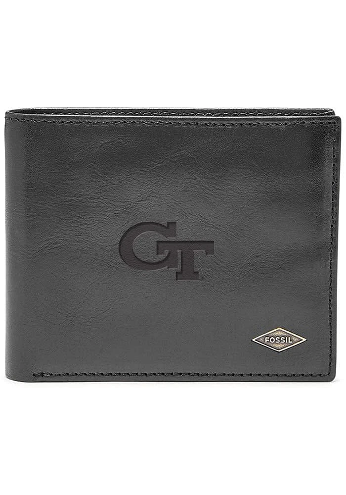 GA Tech Yellow Jackets Leather FlipID Mens Bifold Wallet