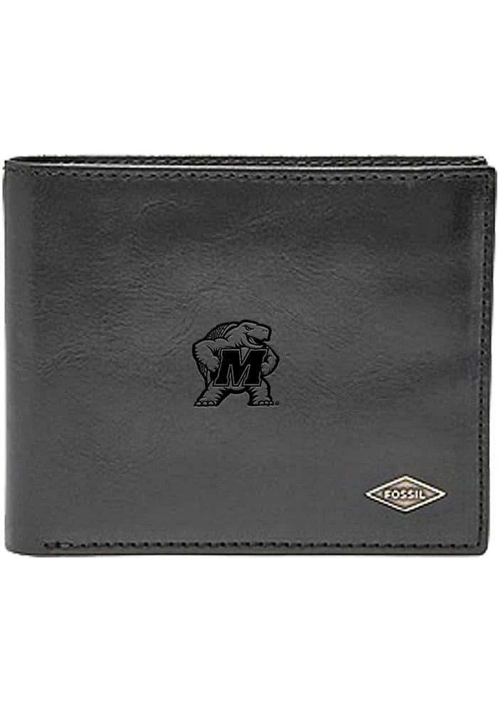 Maryland Terrapins Leather FlipID Mens Bifold Wallet