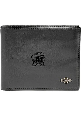 Maryland Terrapins Leather FlipID Mens Bifold Wallet
