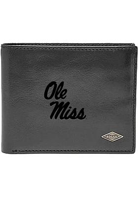 Ole Miss Rebels Leather FlipID Mens Bifold Wallet