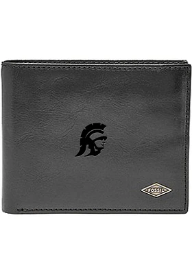 USC Trojans Leather FlipID Mens Bifold Wallet