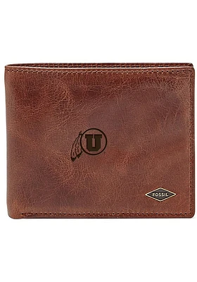 Utah Utes Leather FlipID Mens Bifold Wallet