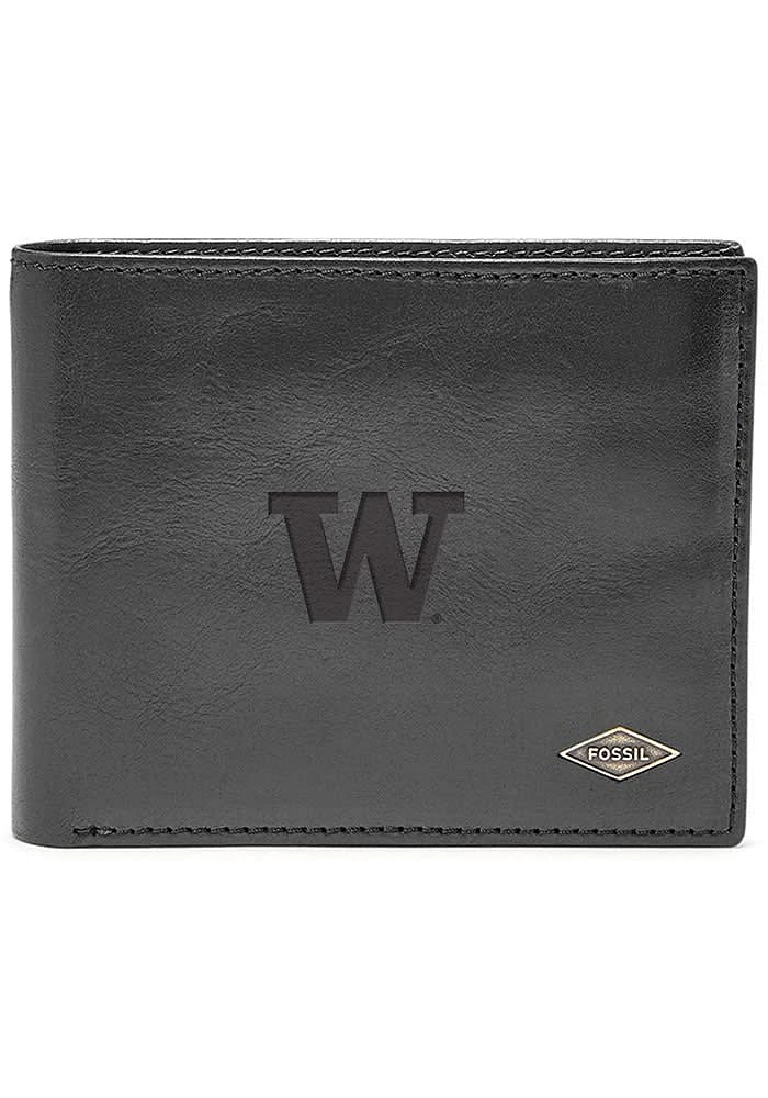 Washington Huskies Leather FlipID Mens Bifold Wallet