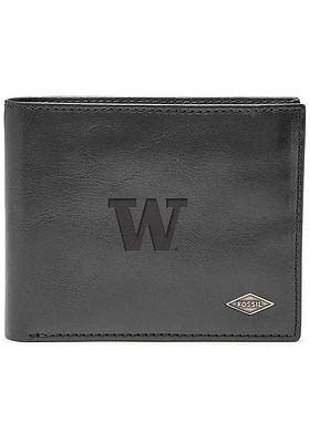 Washington Huskies Leather FlipID Mens Bifold Wallet