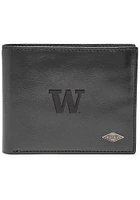 Washington Huskies Leather FlipID Mens Bifold Wallet