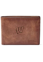 Wisconsin Badgers Front Pocket Mens Bifold Wallet