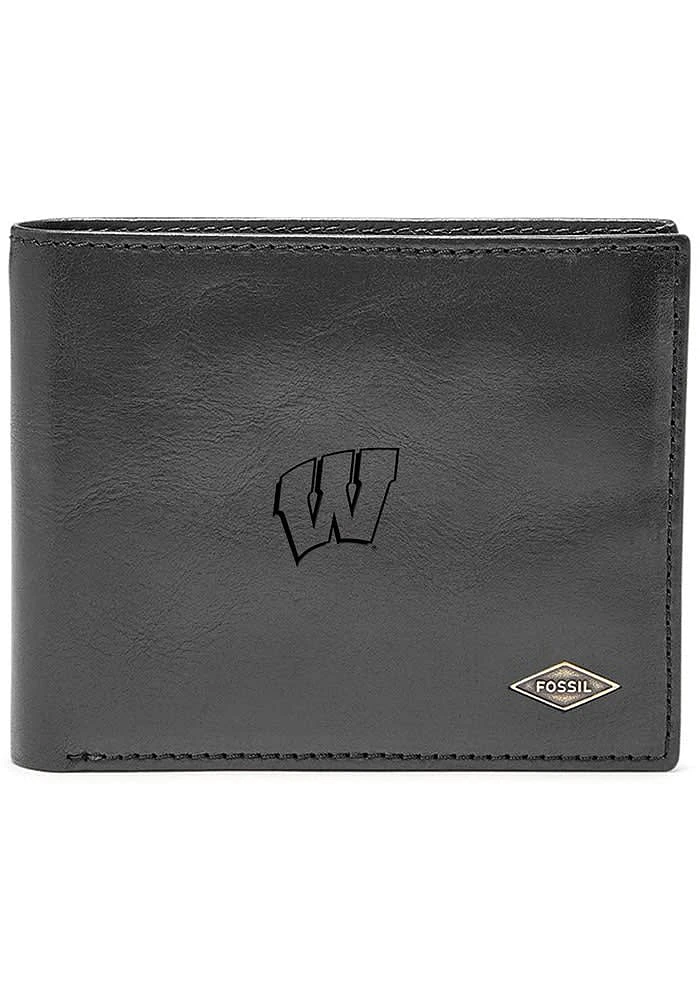 Wisconsin Badgers Leather FlipID Mens Bifold Wallet