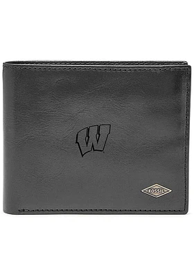 Wisconsin Badgers Leather FlipID Mens Bifold Wallet