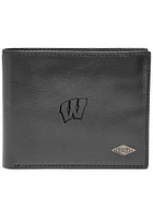 Wisconsin Badgers Leather FlipID Mens Bifold Wallet