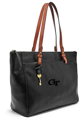 GA Tech Yellow Jackets Leather Tote Womens Purse