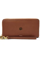 Clemson Tigers Leather Zip Around Womens Wallets