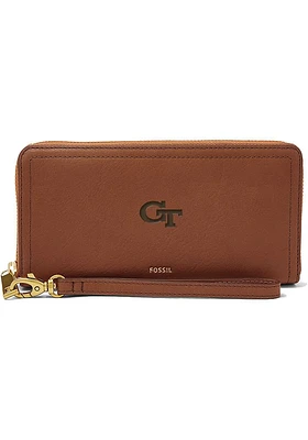GA Tech Yellow Jackets Leather Zip Around Womens Wallets
