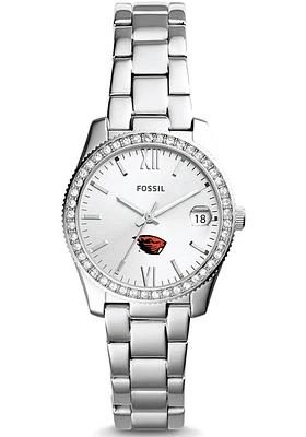 Fossil Oregon State Beavers Scarlette Mini Stainless Steel Womens Watch