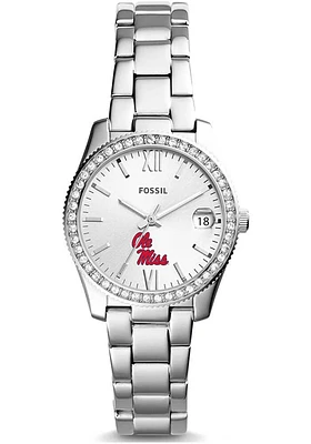 Fossil Ole Miss Rebels Scarlette Mini Stainless Steel Womens Watch