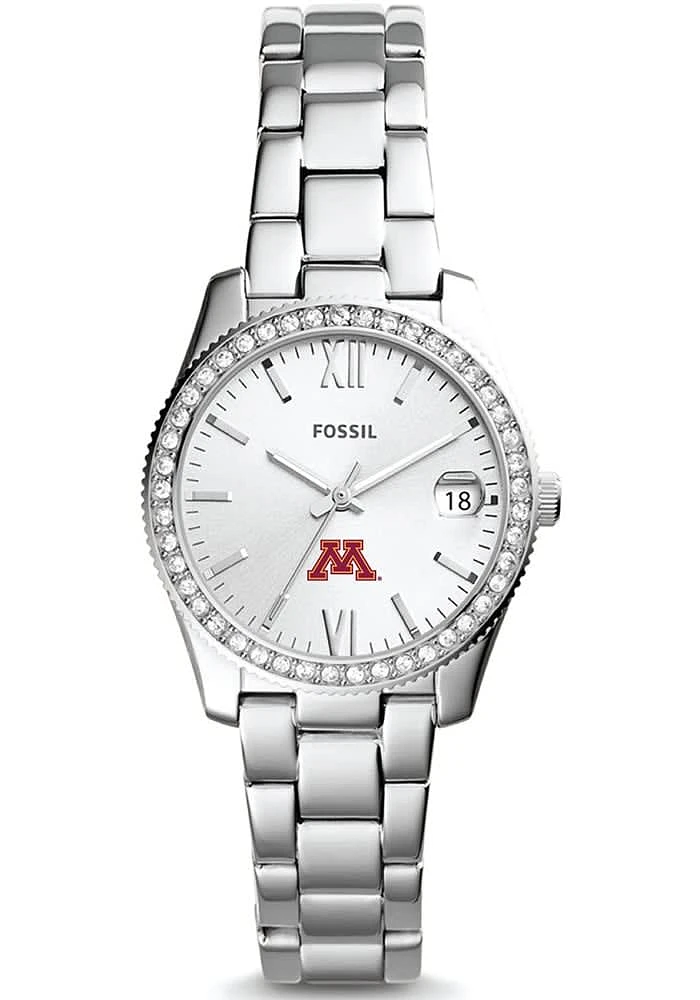 Fossil Minnesota Golden Gophers Scarlette Mini Stainless Steel Classic Womens Watch