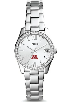 Fossil Minnesota Golden Gophers Scarlette Mini Stainless Steel Classic Womens Watch