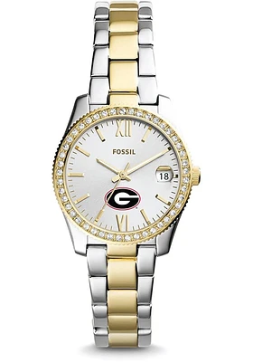 Fossil Georgia Bulldogs Scarlette Mini Stainless Steel Womens Watch