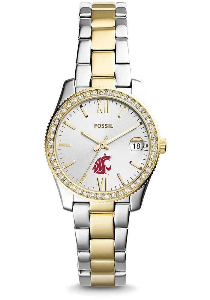 Fossil Washington State Cougars Scarlette Mini Stainless Steel Womens Watch