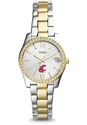 Fossil Washington State Cougars Scarlette Mini Stainless Steel Womens Watch