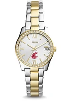 Fossil Washington State Cougars Scarlette Mini Stainless Steel Womens Watch