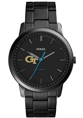 Fossil GA Tech Yellow Jackets Minimalist Slim Stainless Steel Mens Watch