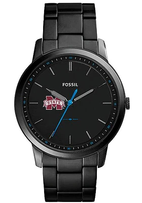 Fossil Mississippi State Bulldogs Minimalist Slim Stainless Steel Mens Watch