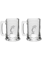 Cincinnati Bearcats Hand Etched Crystal Set of 2 15oz Colonial Tankard Stein