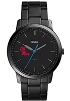 Fossil Ole Miss Rebels Minimalist Slim Stainless Steel Mens Watch