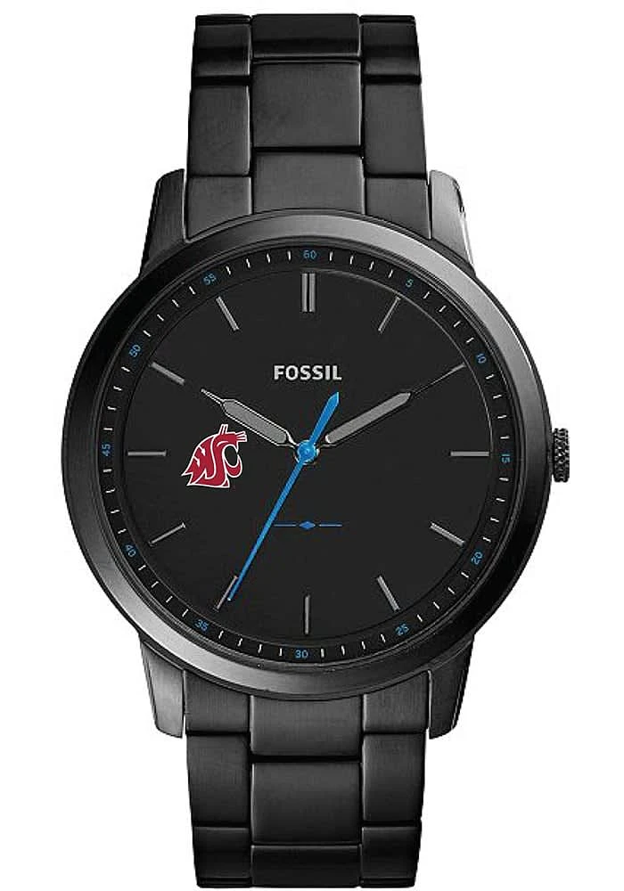 Fossil Washington State Cougars Minimalist Slim Stainless Steel Mens Watch