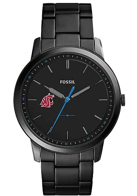Fossil Washington State Cougars Minimalist Slim Stainless Steel Mens Watch