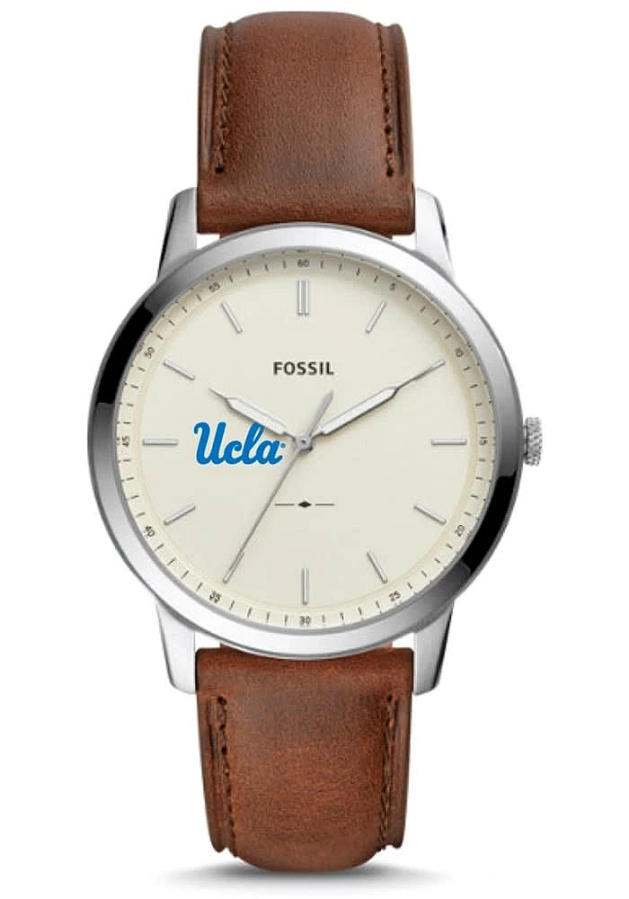 Fossil UCLA Bruins Minimalist Leather Mens Watch