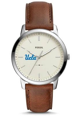 Fossil UCLA Bruins Minimalist Leather Mens Watch