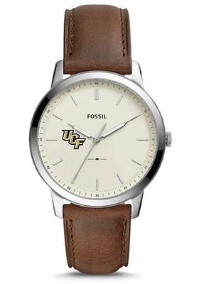 Fossil UCF Knights Minimalist Leather Mens Watch