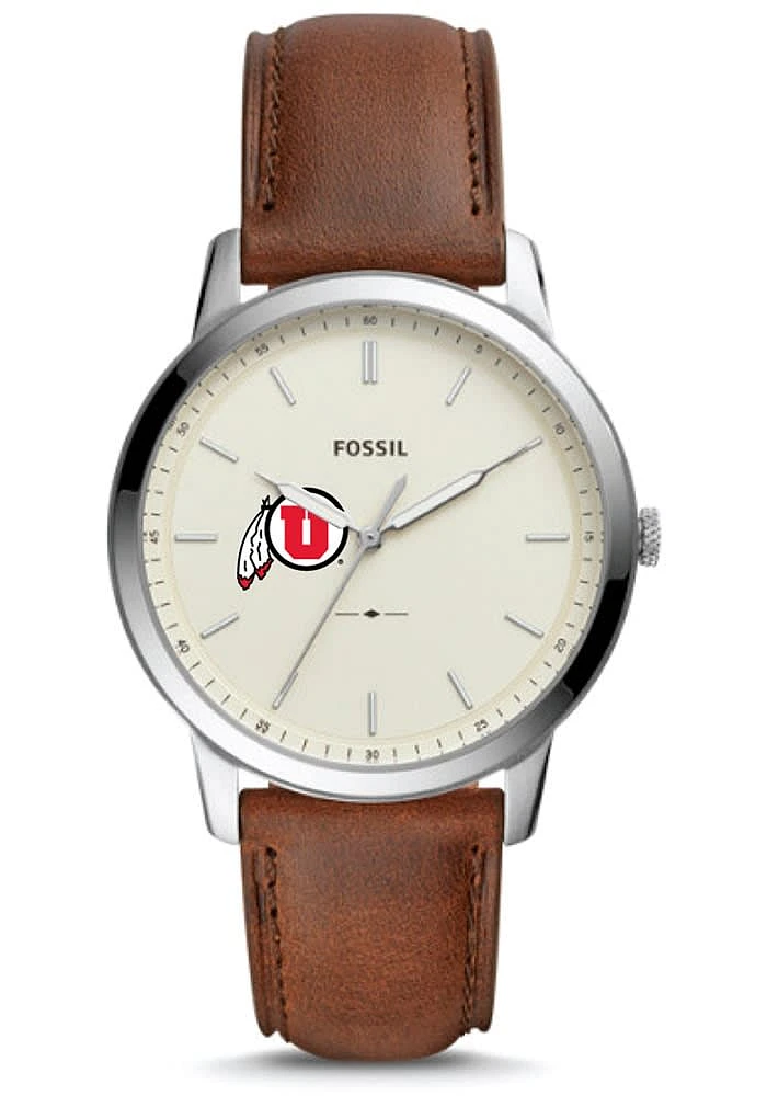 Fossil Utah Utes Minimalist Leather Mens Watch