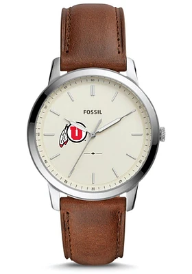 Fossil Utah Utes Minimalist Leather Mens Watch