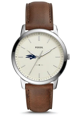 Fossil Nevada Wolf Pack Minimalist Leather Mens Watch