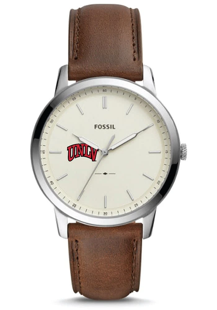Fossil UNLV Runnin Rebels Minimalist Leather Mens Watch