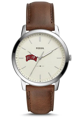 Fossil UNLV Runnin Rebels Minimalist Leather Mens Watch