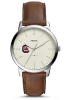 Fossil South Carolina Gamecocks Minimalist Leather Mens Watch