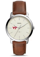 Fossil Virginia Tech Hokies Minimalist Leather Mens Watch