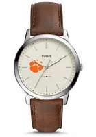 Fossil Clemson Tigers Minimalist Leather Mens Watch
