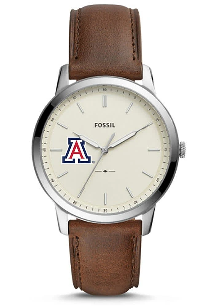 Fossil Arizona Wildcats Minimalist Leather Mens Watch