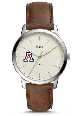Fossil Arizona Wildcats Minimalist Leather Mens Watch