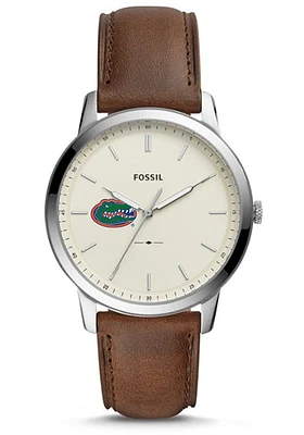 Fossil Florida Gators Minimalist Leather Mens Watch