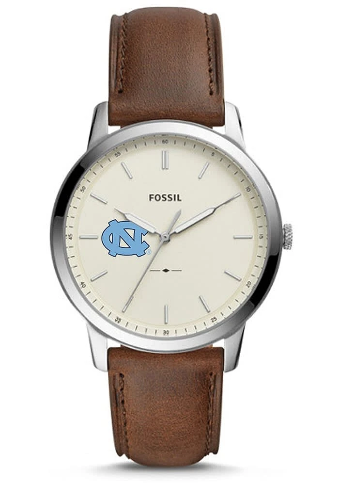 Fossil North Carolina Tar Heels Minimalist Leather Mens Watch