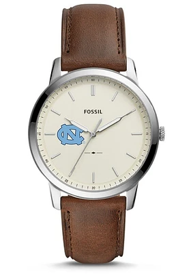 Fossil North Carolina Tar Heels Minimalist Leather Mens Watch
