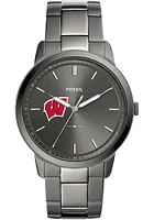 Fossil Wisconsin Badgers Minimalist Stainless Steel Mens Watch